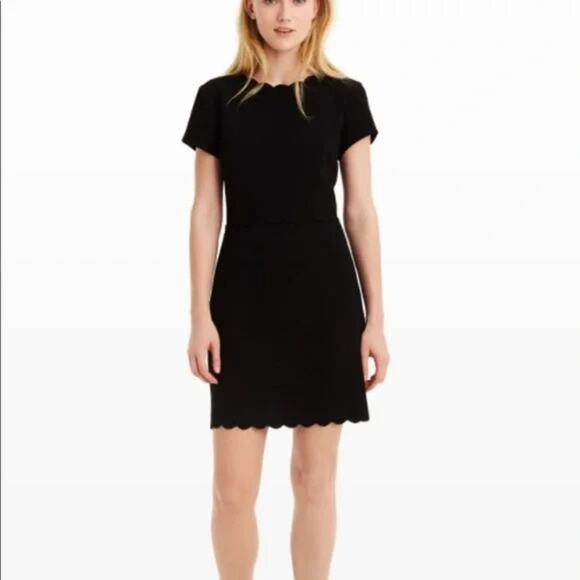 CLub Monaco‎ Office Wear Black Dress Sheath Style Scallop Detail - Picture 1 of 8